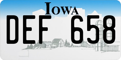 IA license plate DEF658
