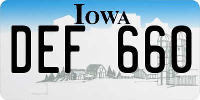 IA license plate DEF660