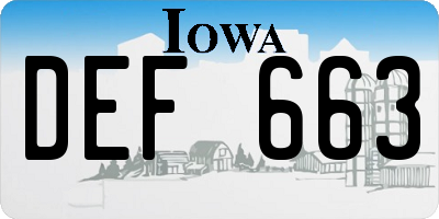 IA license plate DEF663