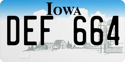 IA license plate DEF664