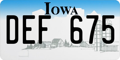 IA license plate DEF675