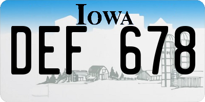 IA license plate DEF678