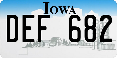 IA license plate DEF682
