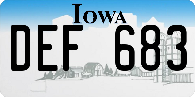 IA license plate DEF683