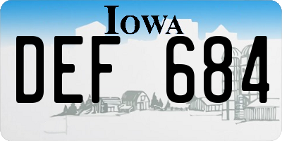 IA license plate DEF684