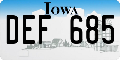 IA license plate DEF685