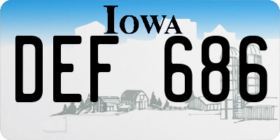 IA license plate DEF686