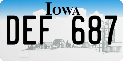 IA license plate DEF687