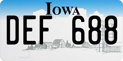 IA license plate DEF688