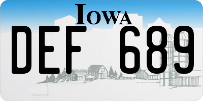 IA license plate DEF689