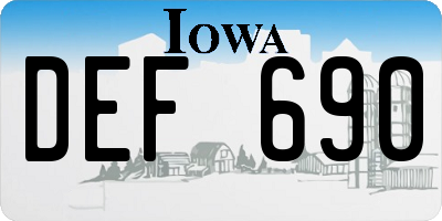 IA license plate DEF690