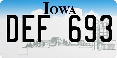 IA license plate DEF693