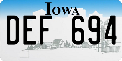 IA license plate DEF694