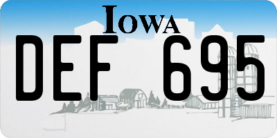 IA license plate DEF695