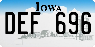 IA license plate DEF696