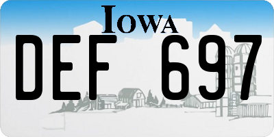 IA license plate DEF697