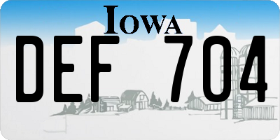 IA license plate DEF704
