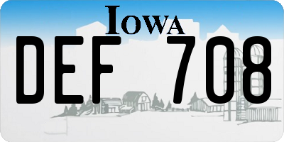 IA license plate DEF708