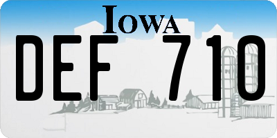 IA license plate DEF710