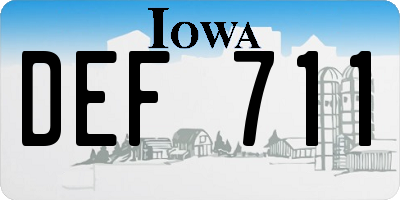 IA license plate DEF711
