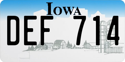 IA license plate DEF714