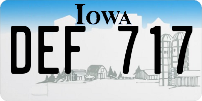 IA license plate DEF717