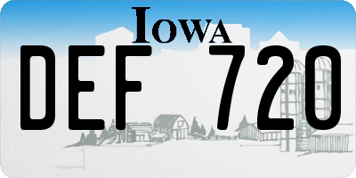 IA license plate DEF720
