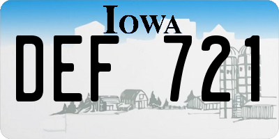 IA license plate DEF721