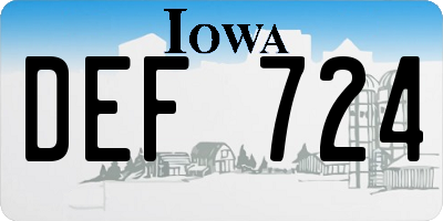 IA license plate DEF724