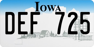 IA license plate DEF725