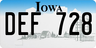 IA license plate DEF728