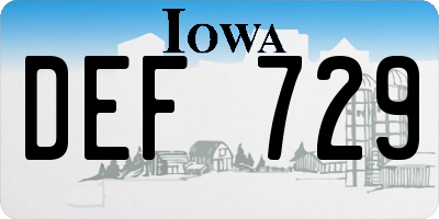 IA license plate DEF729