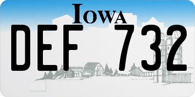 IA license plate DEF732