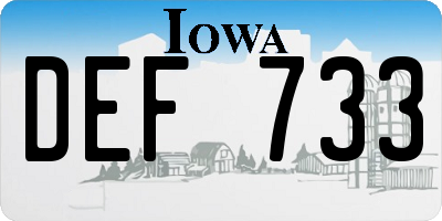 IA license plate DEF733