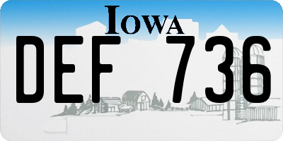 IA license plate DEF736