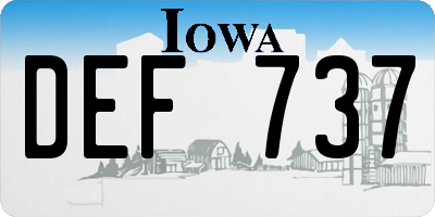 IA license plate DEF737