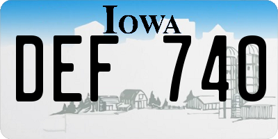 IA license plate DEF740