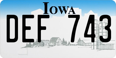IA license plate DEF743