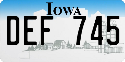 IA license plate DEF745