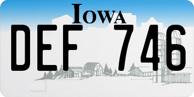IA license plate DEF746