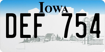 IA license plate DEF754