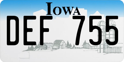 IA license plate DEF755