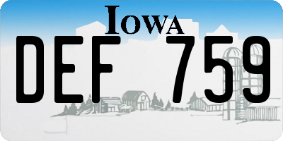 IA license plate DEF759