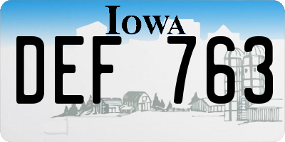 IA license plate DEF763
