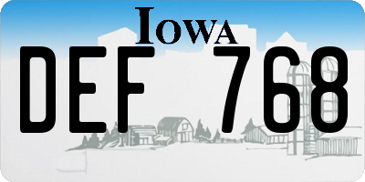 IA license plate DEF768