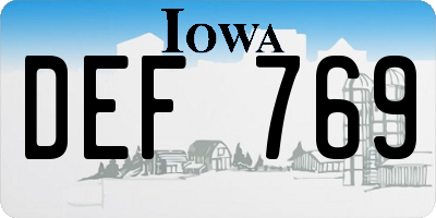 IA license plate DEF769