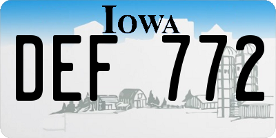 IA license plate DEF772