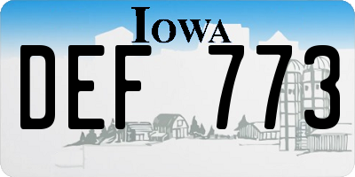 IA license plate DEF773