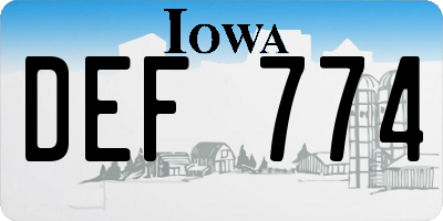 IA license plate DEF774