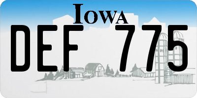 IA license plate DEF775